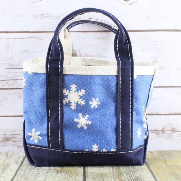 L.L. Bean Handbags - LL BEAN Boat & Tote Blue Canvas Handbag Size Small
